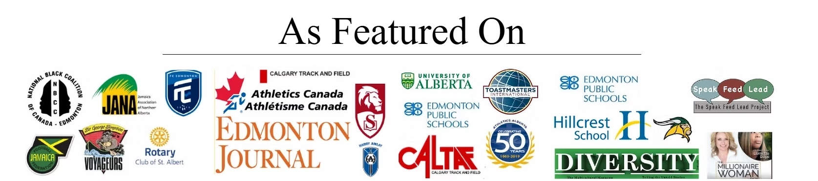Brand-provided collage of organizations and media references for review.